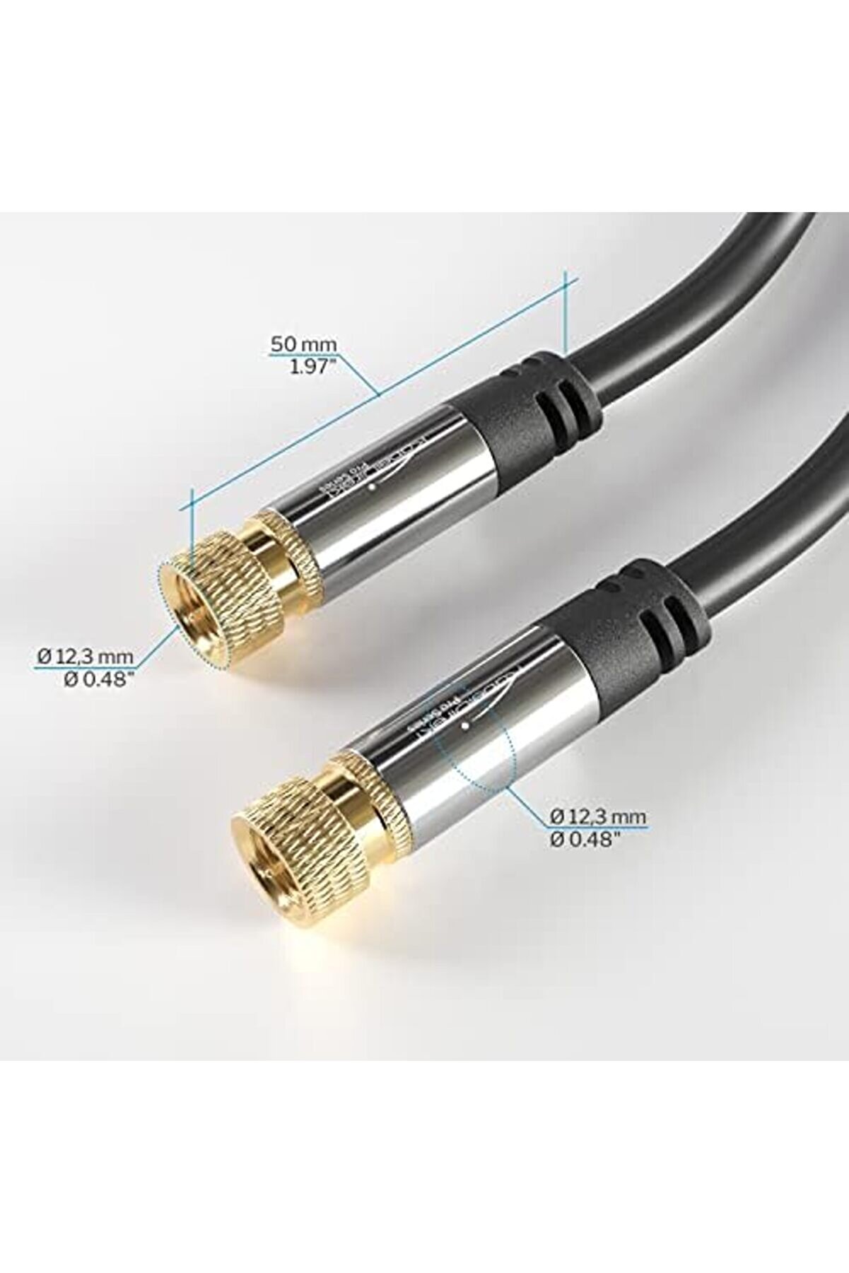 Prstore – Sat/Anten Kabluso, Koaksi̇yel Kablolar – 1,5M – Metal F Konnektörlü 4K Tv Uydu Kabl