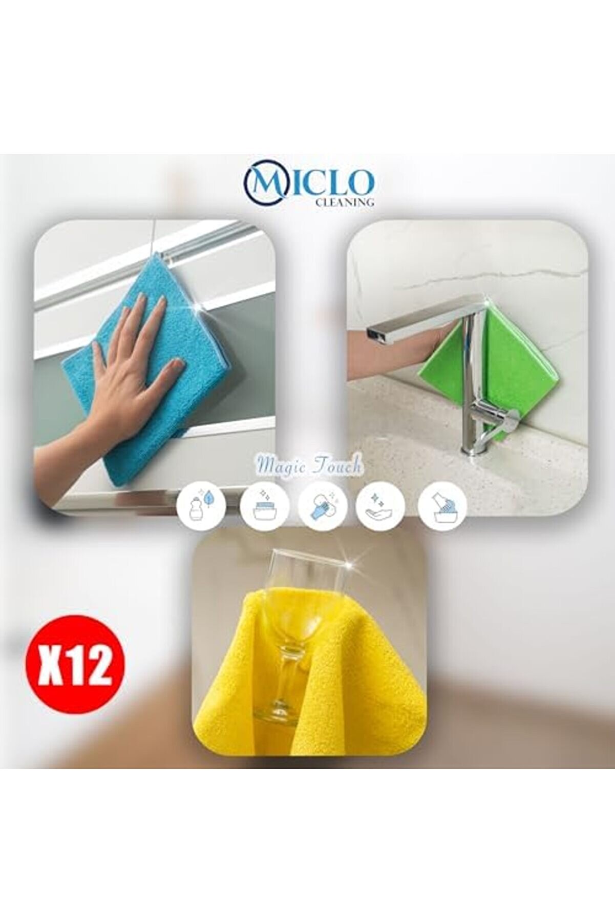 Snshop Cleanıng | Mi̇krofi̇ber Temi̇zli̇k Bezi̇ | Klasi̇k Seri̇i̇ | 250 Gsm | Banyo, Mutfak Bezi̇ | Bulaşık