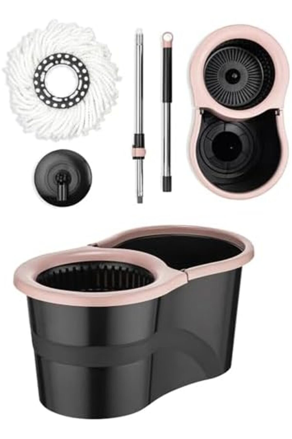 Svti̇caret 360 Derece D&ouml;nebi̇len D&ouml;ner Başlıklı Smart Mop Kova Paspas Seti̇ | Prati̇k Temi̇zli̇k Mop