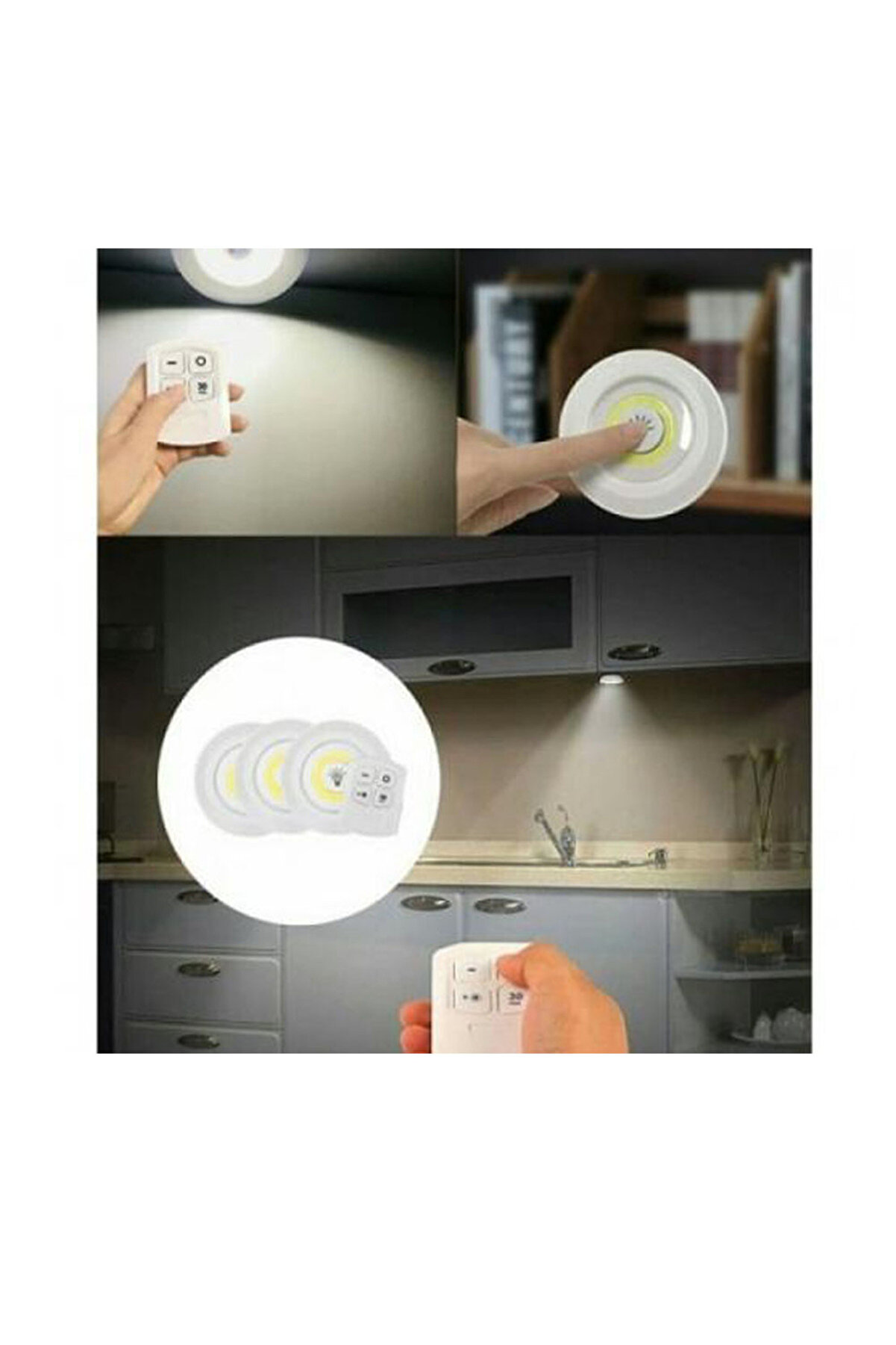 Uzaktan Kumandalı Yapışkanlı Led Spot Lamba Wt-364