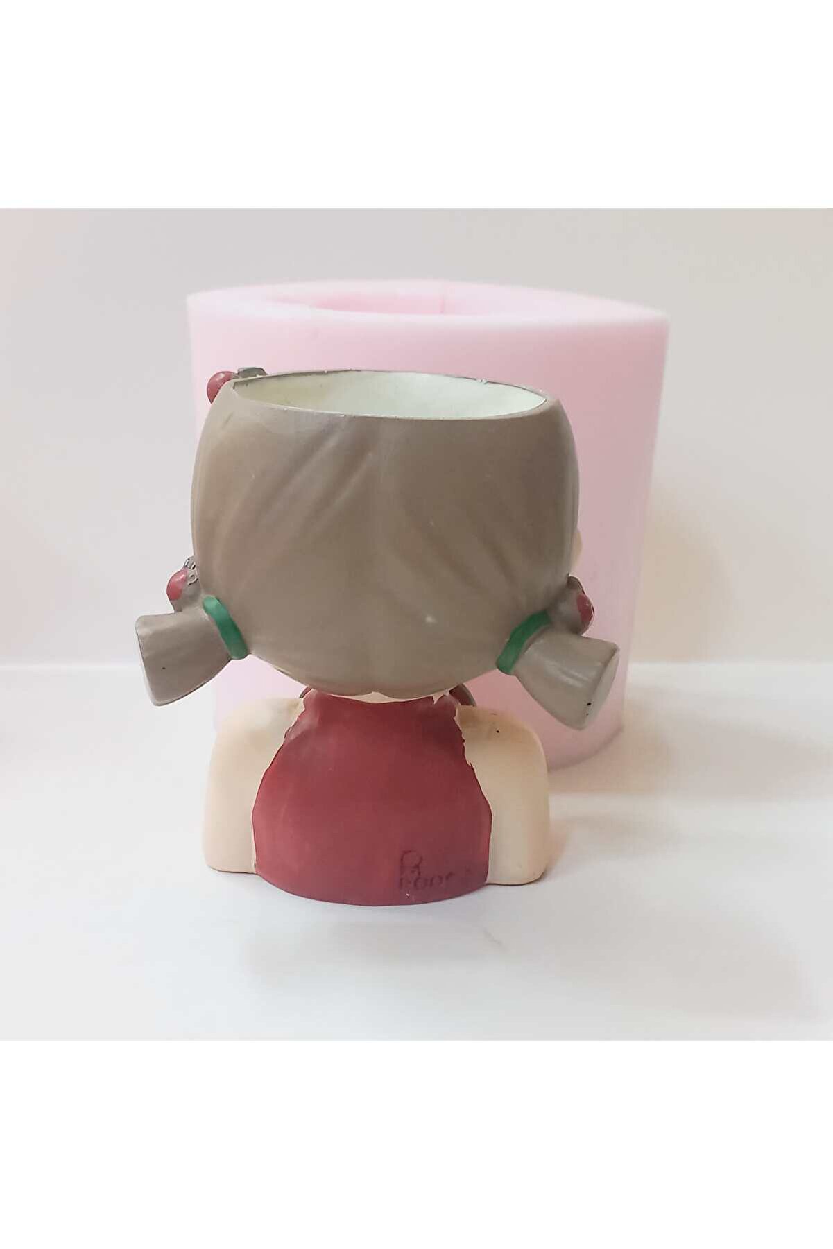 Kalıpcınızburada Ki̇razlı Kız Saksı Si̇li̇kon Kalıp - K7950