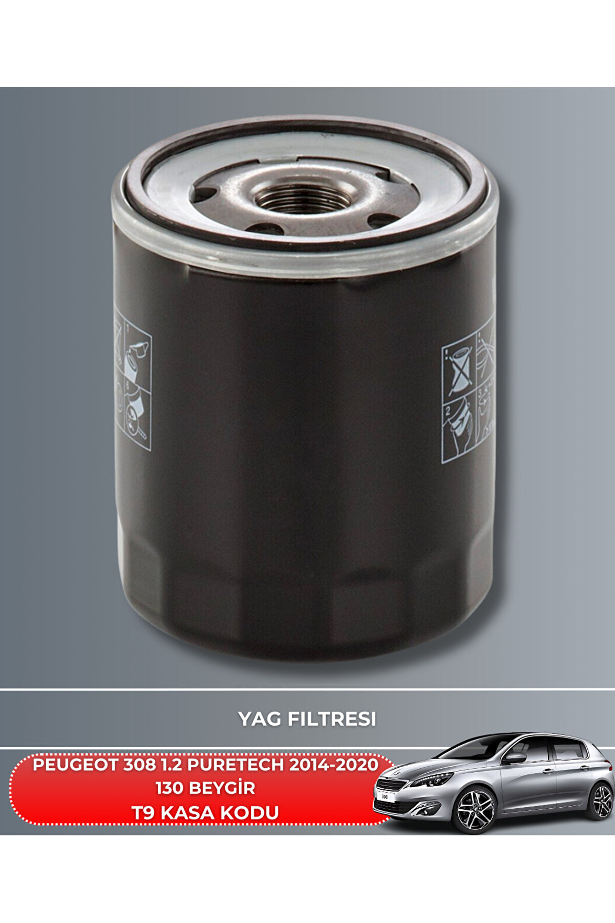 Peugeot 308 1.2 Puretech 2014-2015-2016-2017-2018-2019-2020 130 Beygi̇r Fi̇ltre - Yag Bakım Seti̇