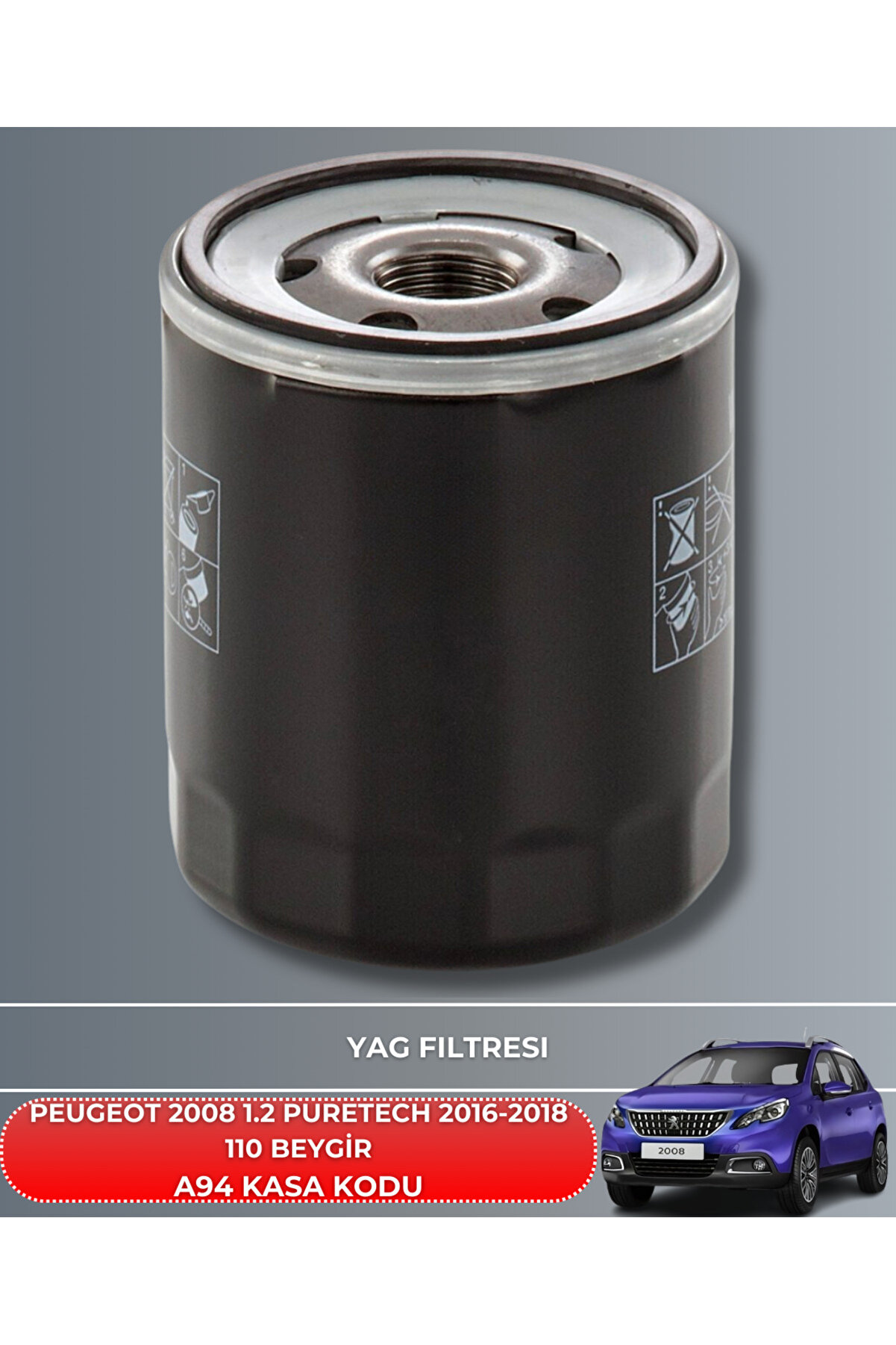 Peugeot 2008 1.2 Puretech 2016-2017-2018 110 Beygi̇r Fi̇ltre - Yag Bakım Seti̇