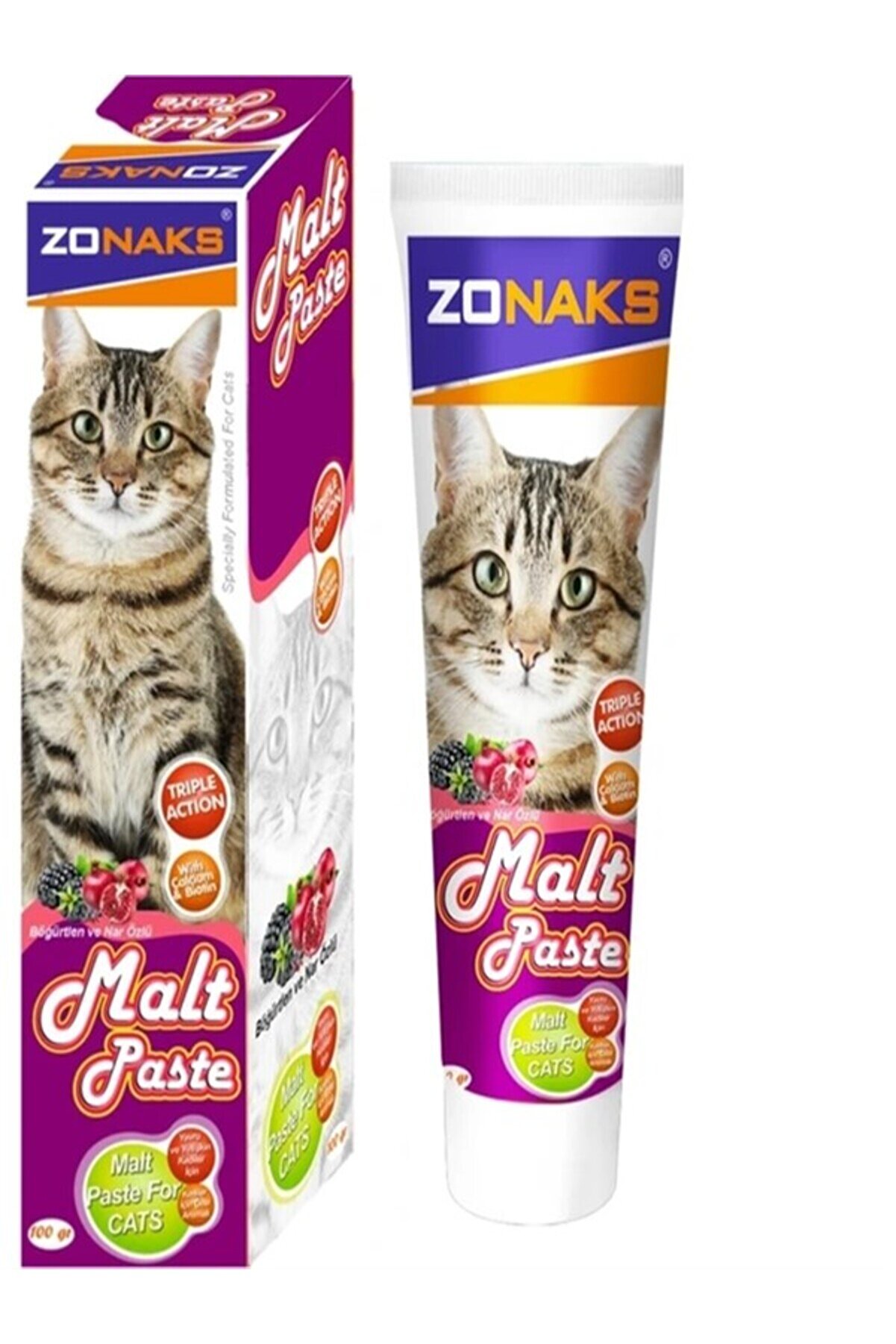 Zonax Malt Paste 100 Gr. Yavru Ve Yeti̇şki̇n Kedi̇ler İ&ccedil;i̇n Malt Pasta (B&ouml;ğ&uuml;rtlen Ve Nar &Ouml;zl&uuml;)