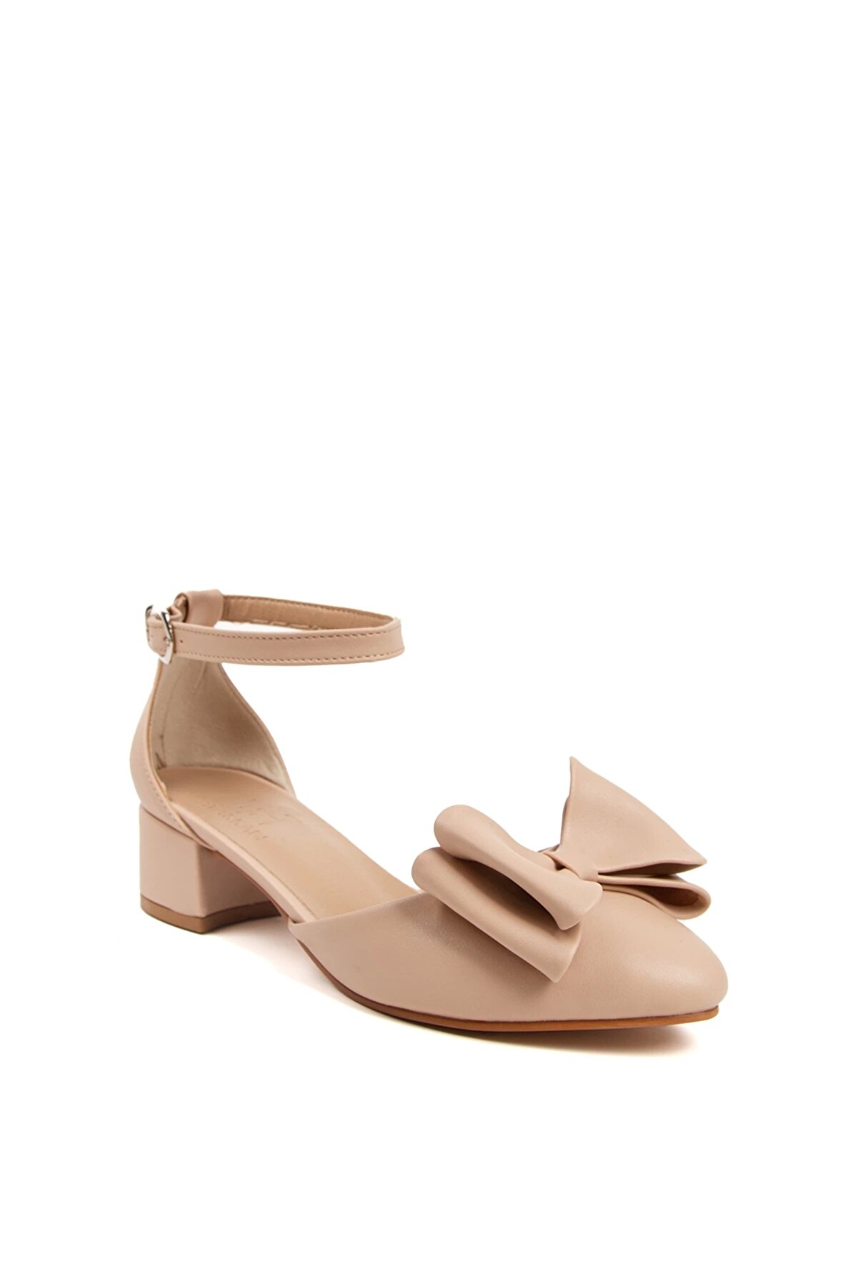 Gult Kadın Fi̇yonklu Kısa Topuklu Ayakkabı Nude