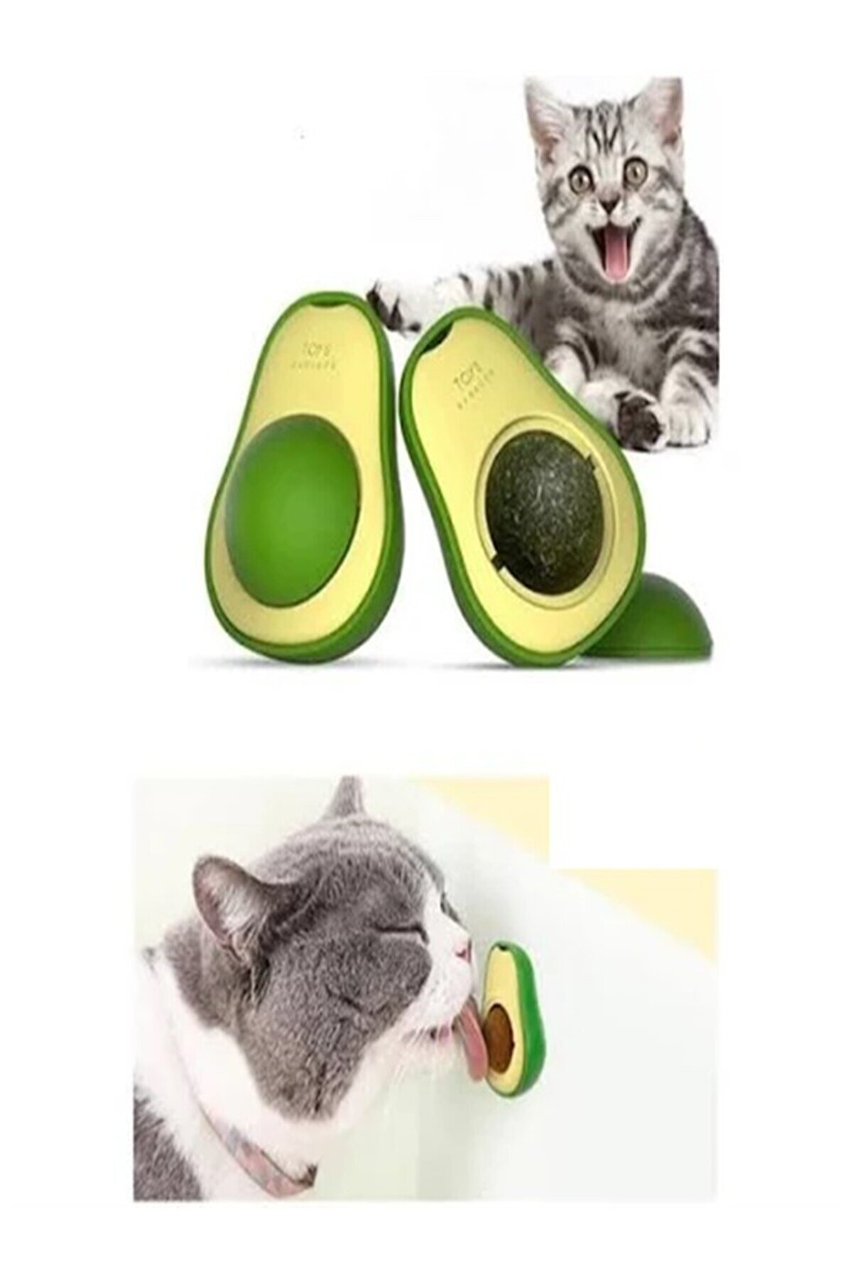 Cati̇t Kedi̇ Bakım Seti̇ (Avokado Kedi̇ Yalama Oyuncağı+Tırnak Makası+ T&uuml;y Toplama Eldi̇veni̇+ Kaşınma Aparatı)