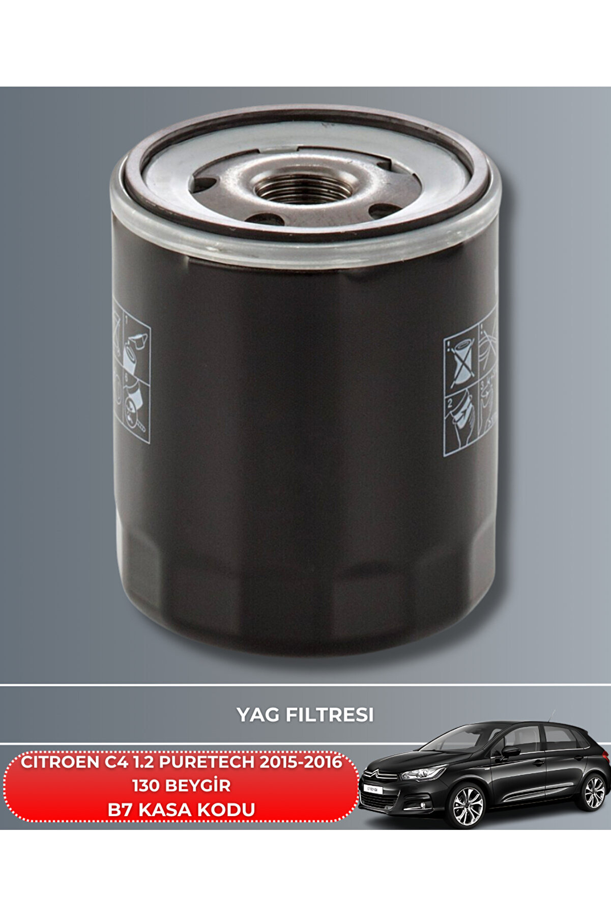 Cıtroen C4 1.2 Puretech 2015-2016 130 Beygi̇r Fi̇ltre - Yag Bakım Seti̇