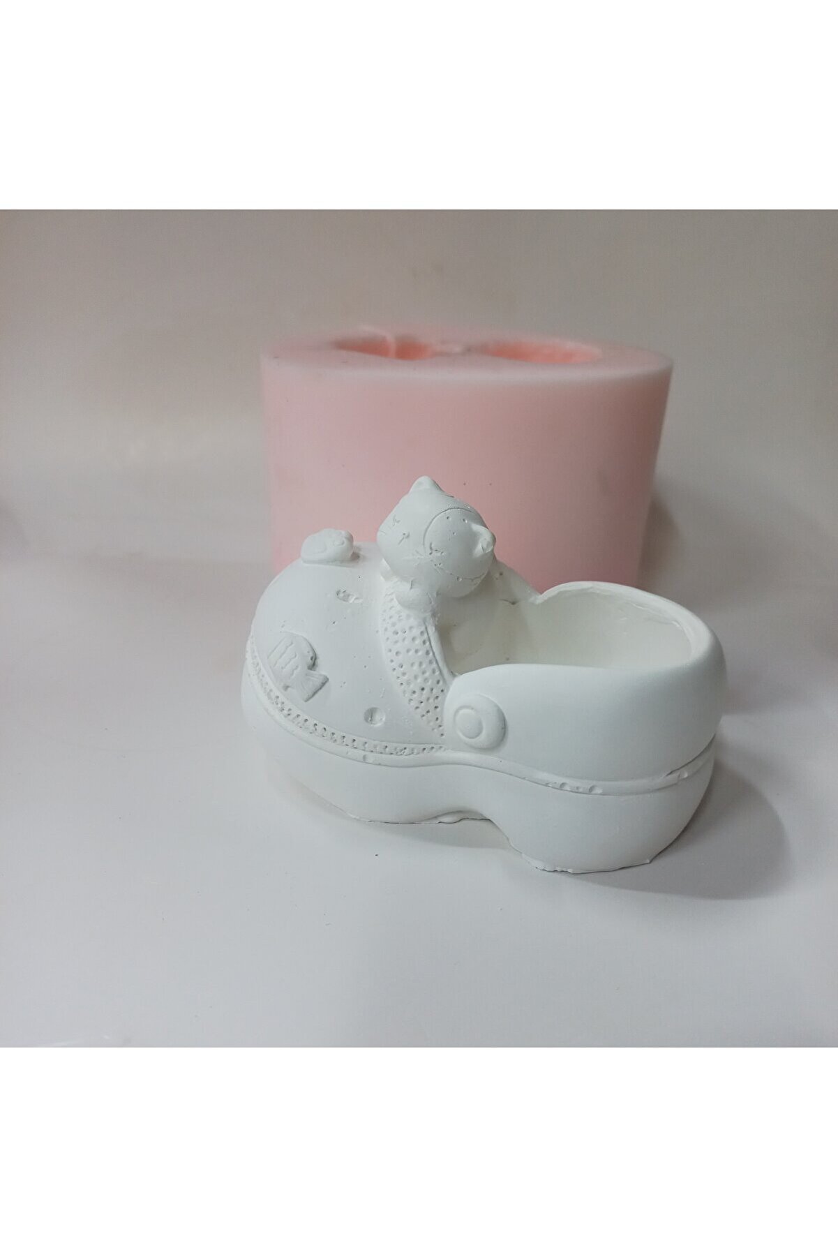 Kalıpcınızburada Kedi̇ Fi̇gürlü Terli̇k Saksı Si̇li̇kon Kalıp - K7534