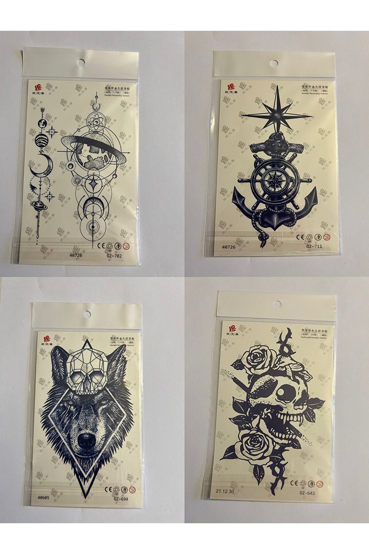 Ai̇rbrush Tattoo Kuru Kafa Çapa 3 Hafta Kalıcı 4 Adet Bi̇rden Yapıştırma Geçi̇ci̇ Dövme Yarı Kalıcı Dövmeler