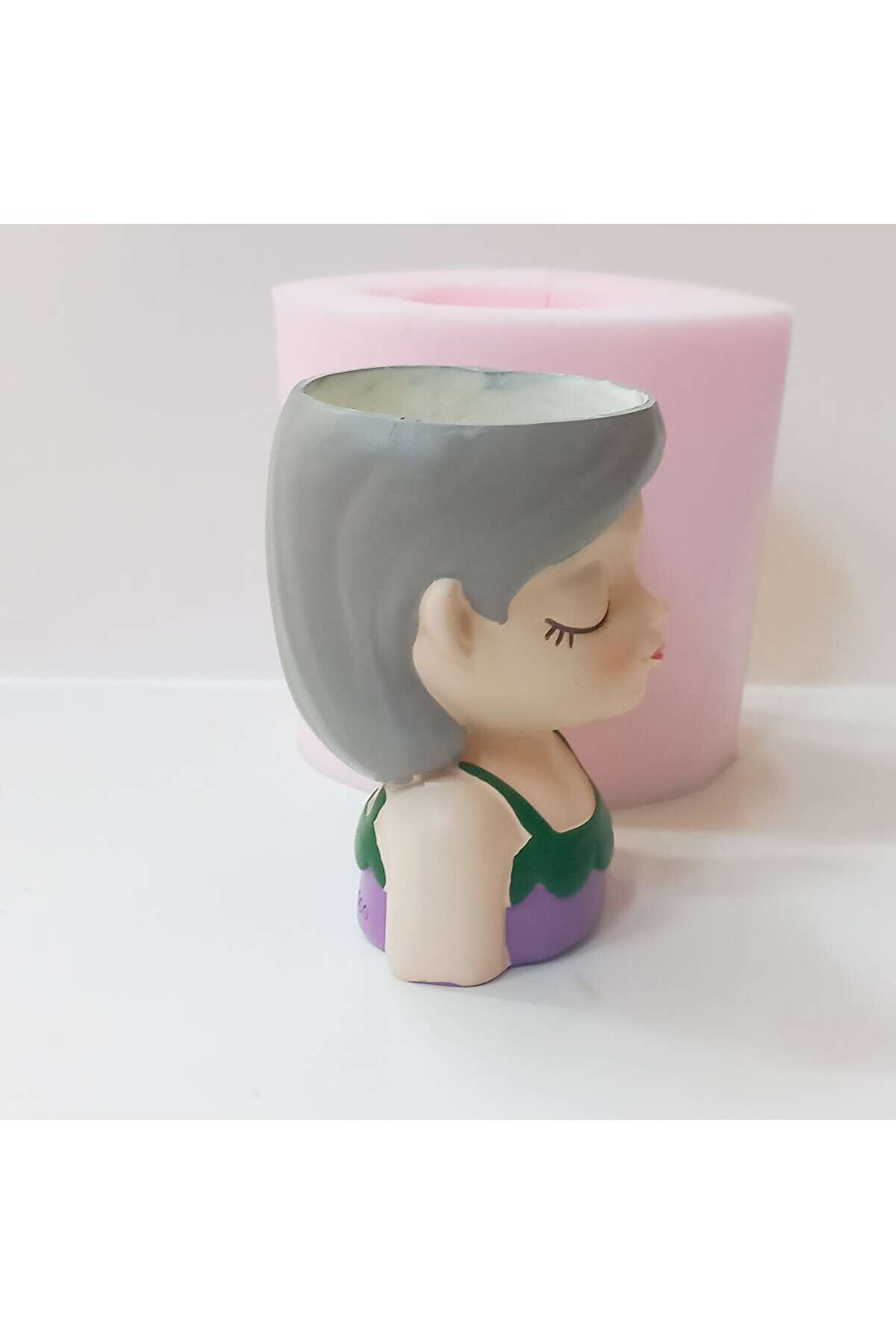 Kalıpcınızburada Üzümlü Kız Saksı Si̇li̇kon Kalıp - K7947