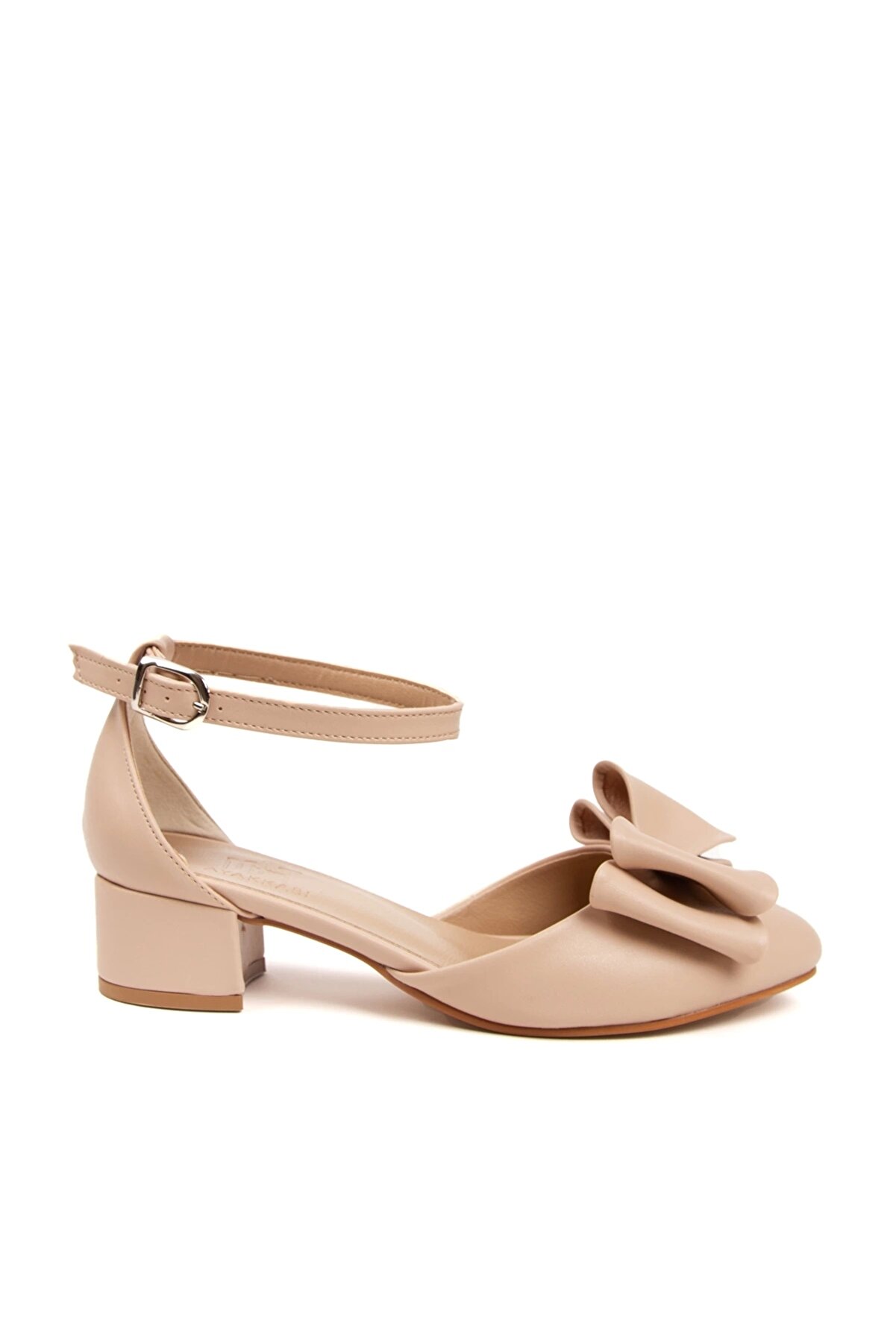 Gult Kadın Fi̇yonklu Kısa Topuklu Ayakkabı Nude