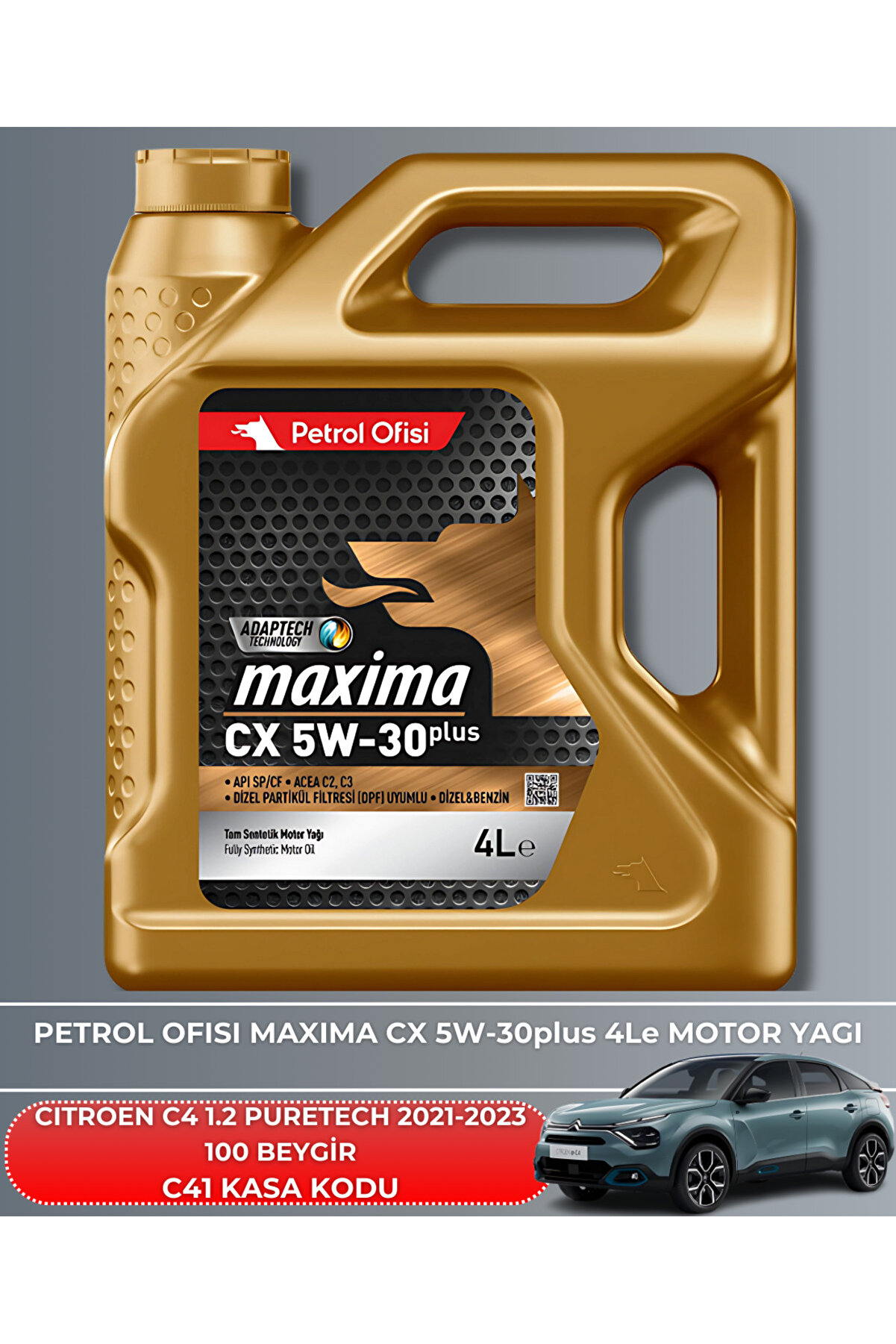 Cıtroen C4 1.2 Puretech 2021-2022-2023 100 Beygi̇r Fi̇ltre - Yag Bakım Seti̇