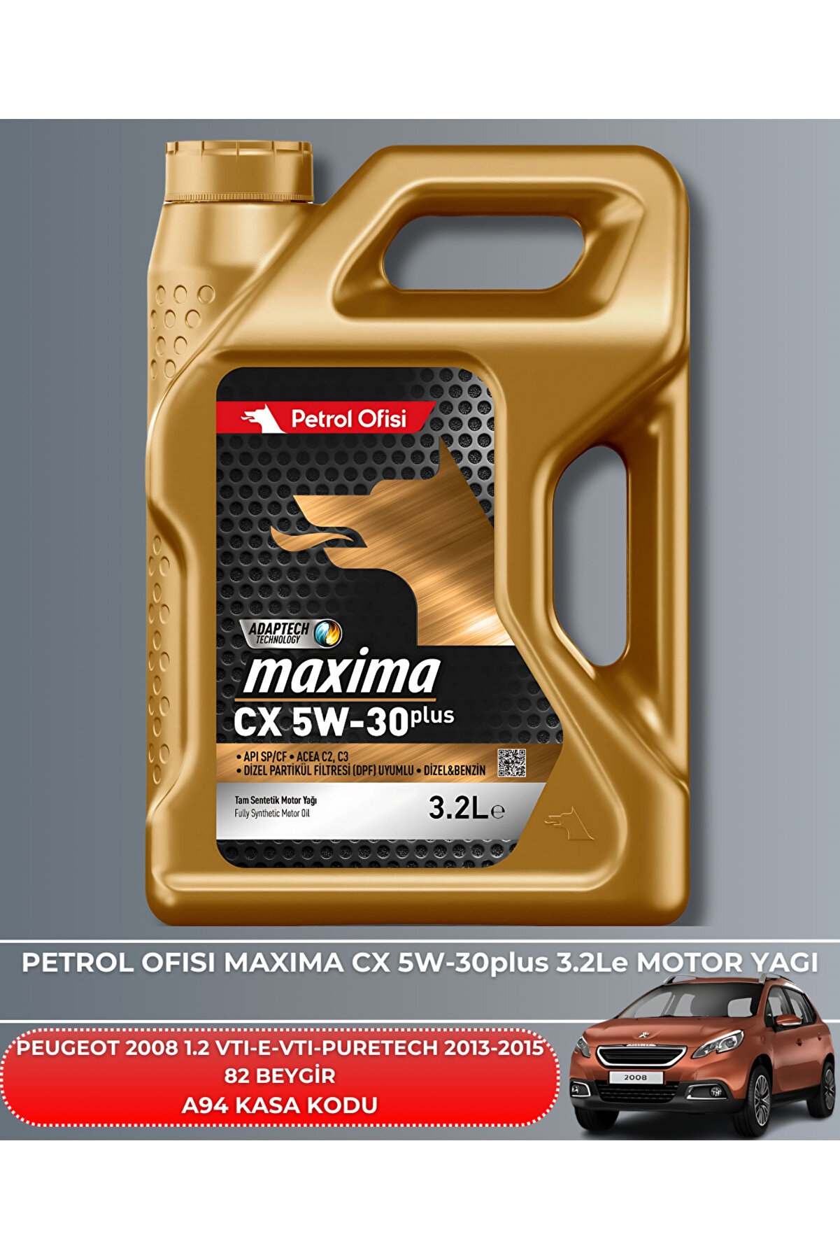 Peugeot 2008 1.2 Vtı - 1.2 E-Vtı - 1.2 Puretech 2013-2014-2015 82 Beygi̇r Fi̇ltre - Yag Bakım Seti̇