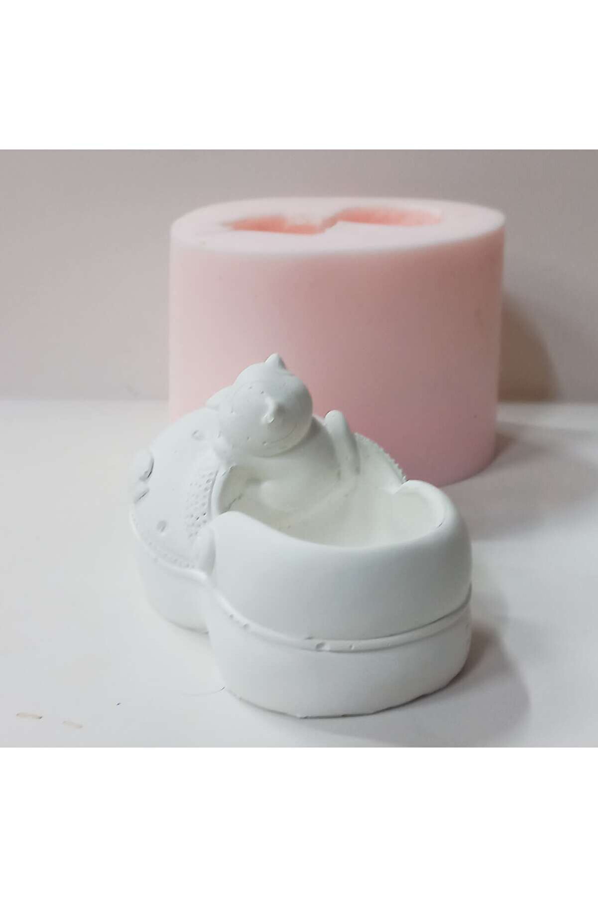 Kalıpcınızburada Kedi̇ Fi̇gürlü Terli̇k Saksı Si̇li̇kon Kalıp - K7534