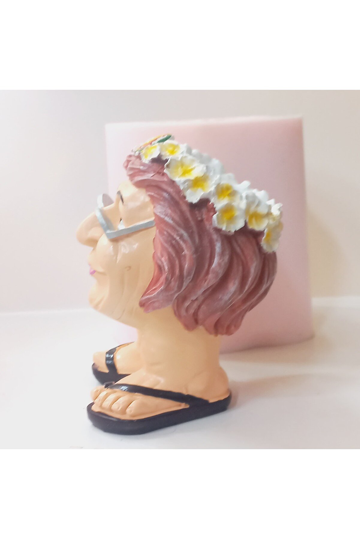 Kalıpcınızburada Gözlüklü Kadın Saksı Si̇li̇kon Kalıp - K7953