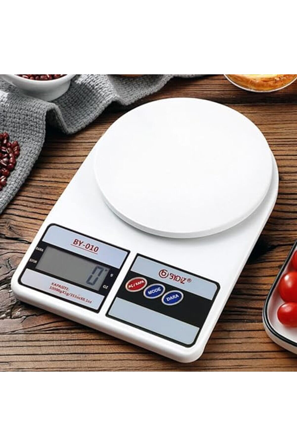 Aclyashop Terazi̇ By-010 Mutfak Terazi̇si̇ - Mutfak Tartısı - Dara Alma Özelli̇kli̇, Lcd Ekran, Otomati̇k