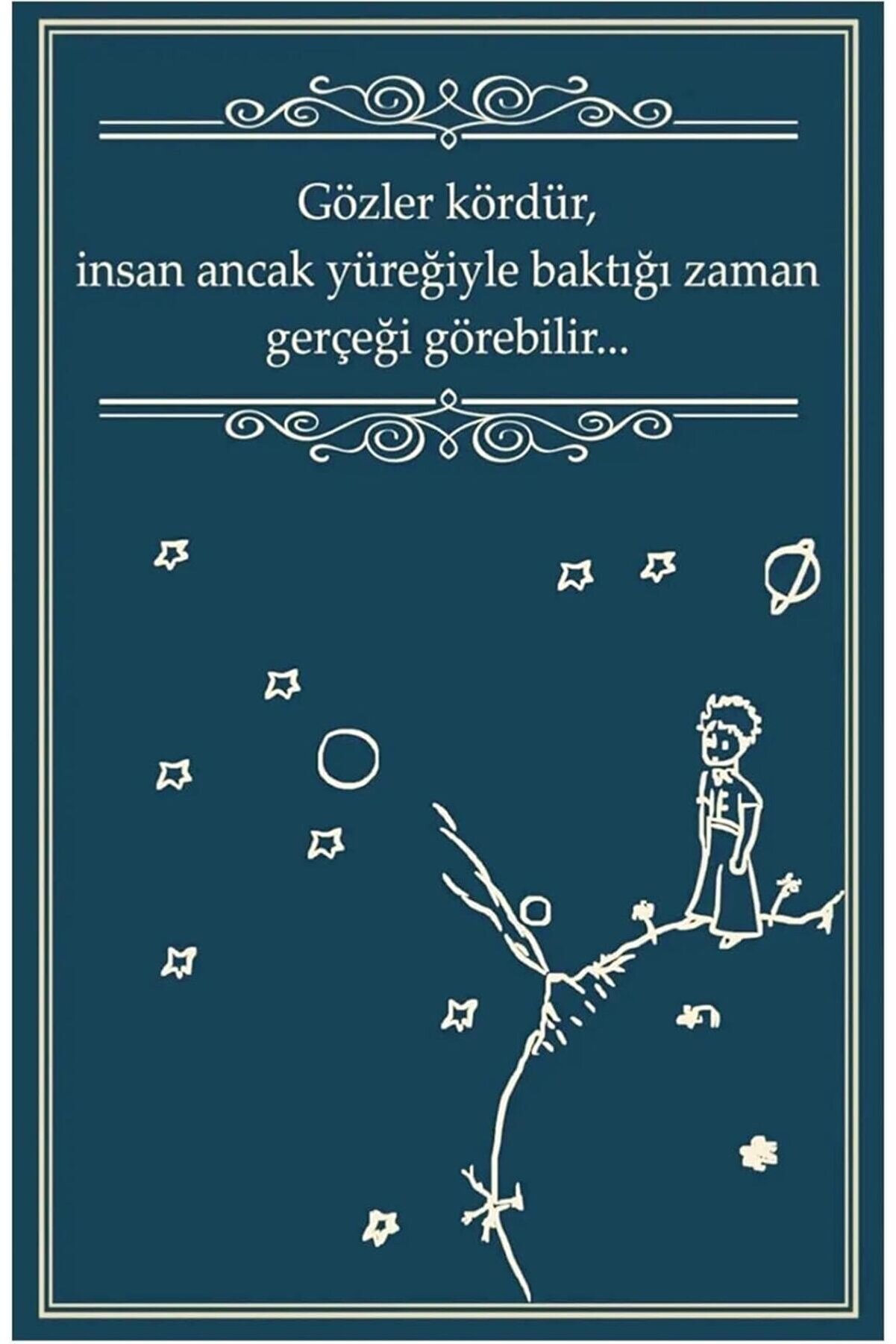 STOREMAX buybeam Kuşe Kağıt Duvar Posteri Gözler Kördür Insan Ancak Yüreğiyle Retro Drtr0048 polyrush 1063348