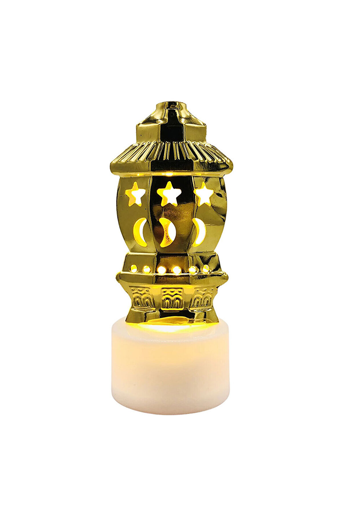 evimdeyokyok 12 li Ramazan Ayaklı Led Işık Gold Renk Gün Işığı MZ6200-235