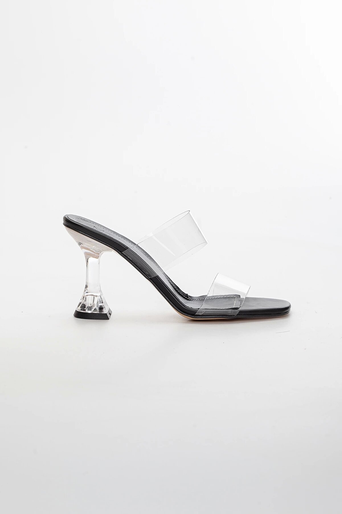 Gult Kadın Ince Topuklu Si̇yah Şeffaf Terli̇k