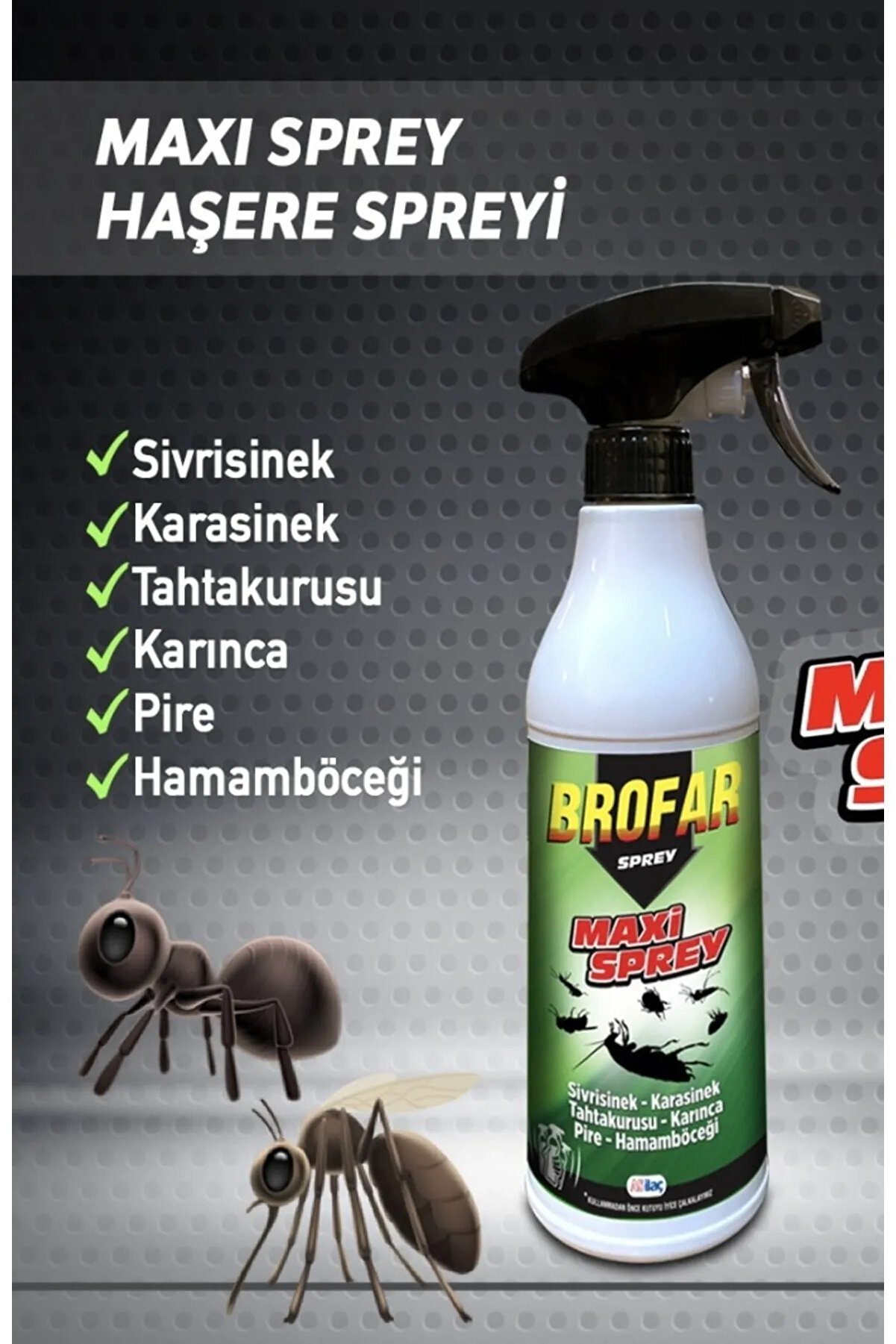 Avcı G&uuml;&ccedil;l&uuml; Haşere Savar Maxi̇ Sprey 500 Ml(Si̇vri̇si̇nek, Karasi̇nek, Tahta Kur. , Karınca ,Pi̇re,Hamam B&ouml;c. )