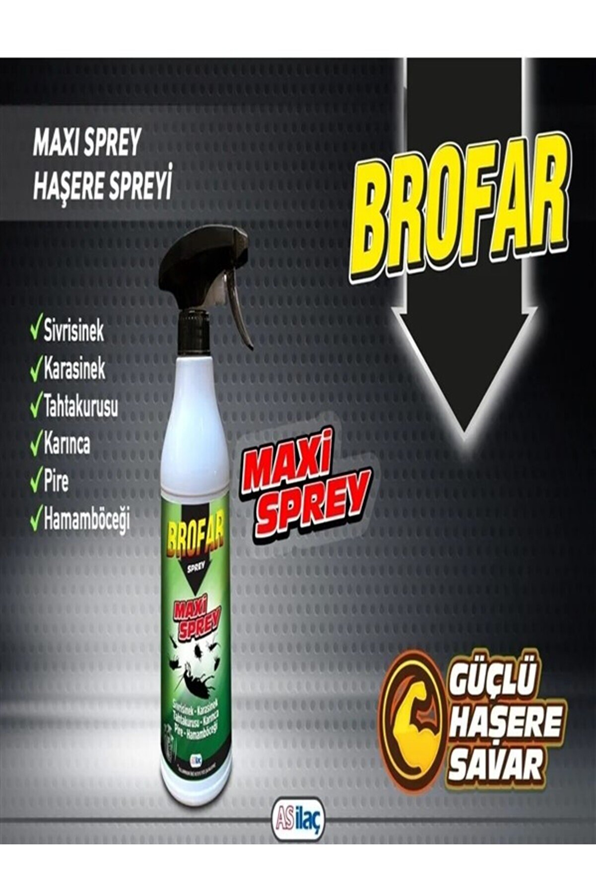 Avcı G&uuml;&ccedil;l&uuml; Haşere Savar Maxi̇ Sprey 500 Ml(Si̇vri̇si̇nek, Karasi̇nek, Tahta Kur. , Karınca ,Pi̇re,Hamam B&ouml;c. )