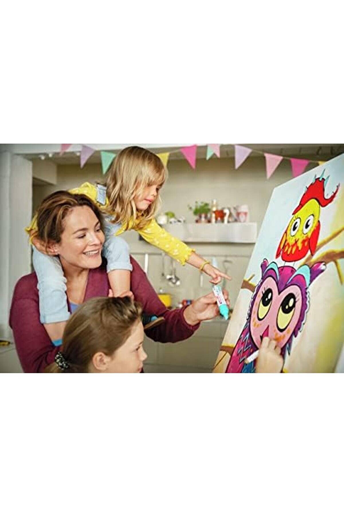 Aclyashop 5300 Akri̇li̇k Mark&ouml;r 5 Li̇ Set, Temel Renkler, 5 Akri̇li̇k Seti̇, Yuvarlak U&ccedil; 1-2 Mm Newdesi̇ng