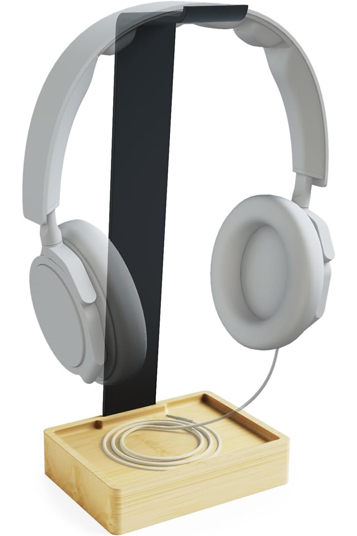 STOREMAX aclyashop – Kulaklık Tutucu ve Başlık Askısı, son derece dayanıklı metal ve bambudan yapılmış, plast