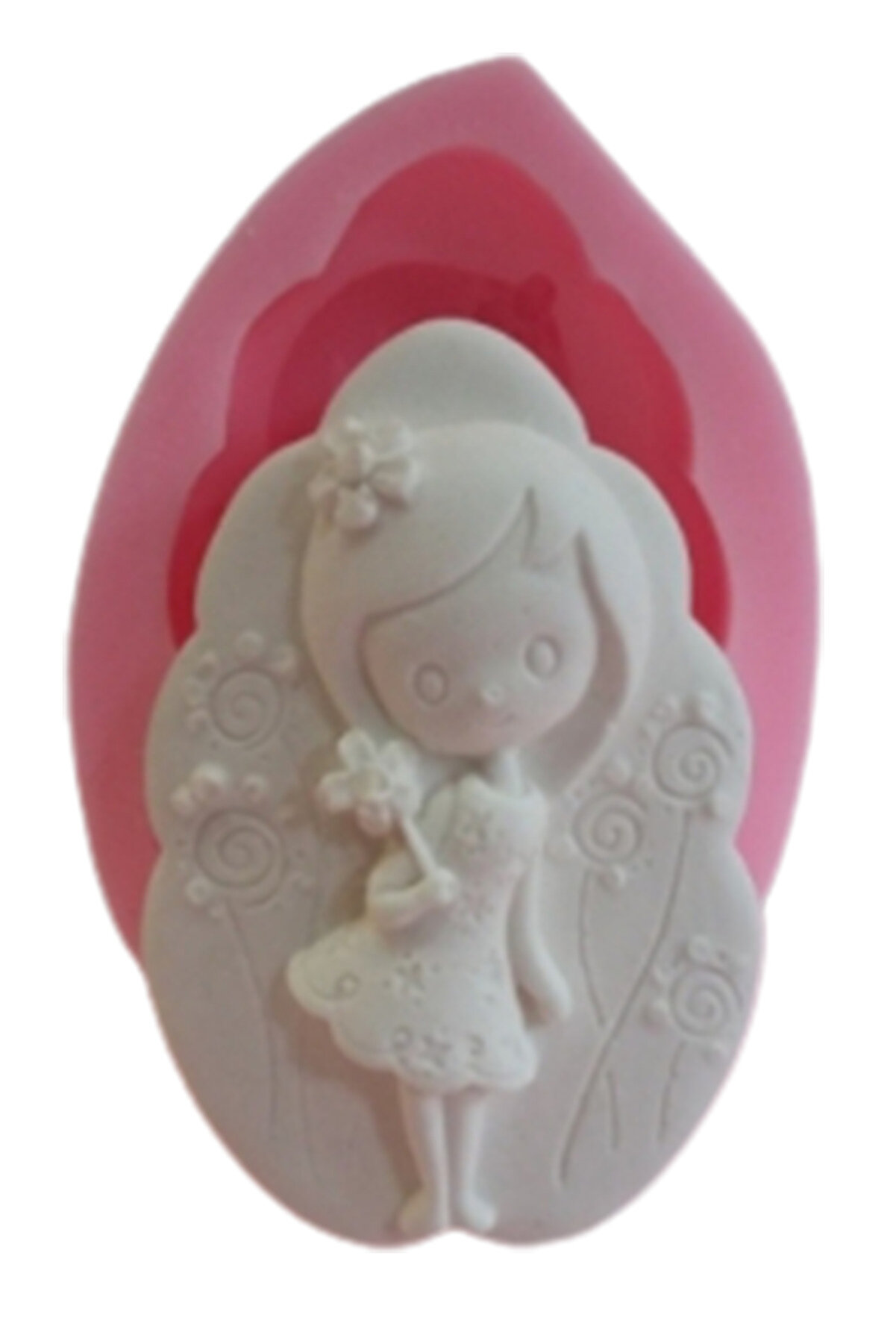 Kalıpcınızburada Çi̇çekli̇ Kız Si̇li̇kon Kalıp - K273