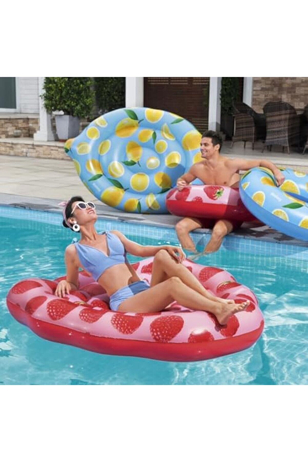 Nars10 Havuz Float, Kokulu Ahududu Kokulu Yüzme Şezlongu, Çocuklar Ve Yeti̇şki̇nler İçi̇n Newdesi̇n