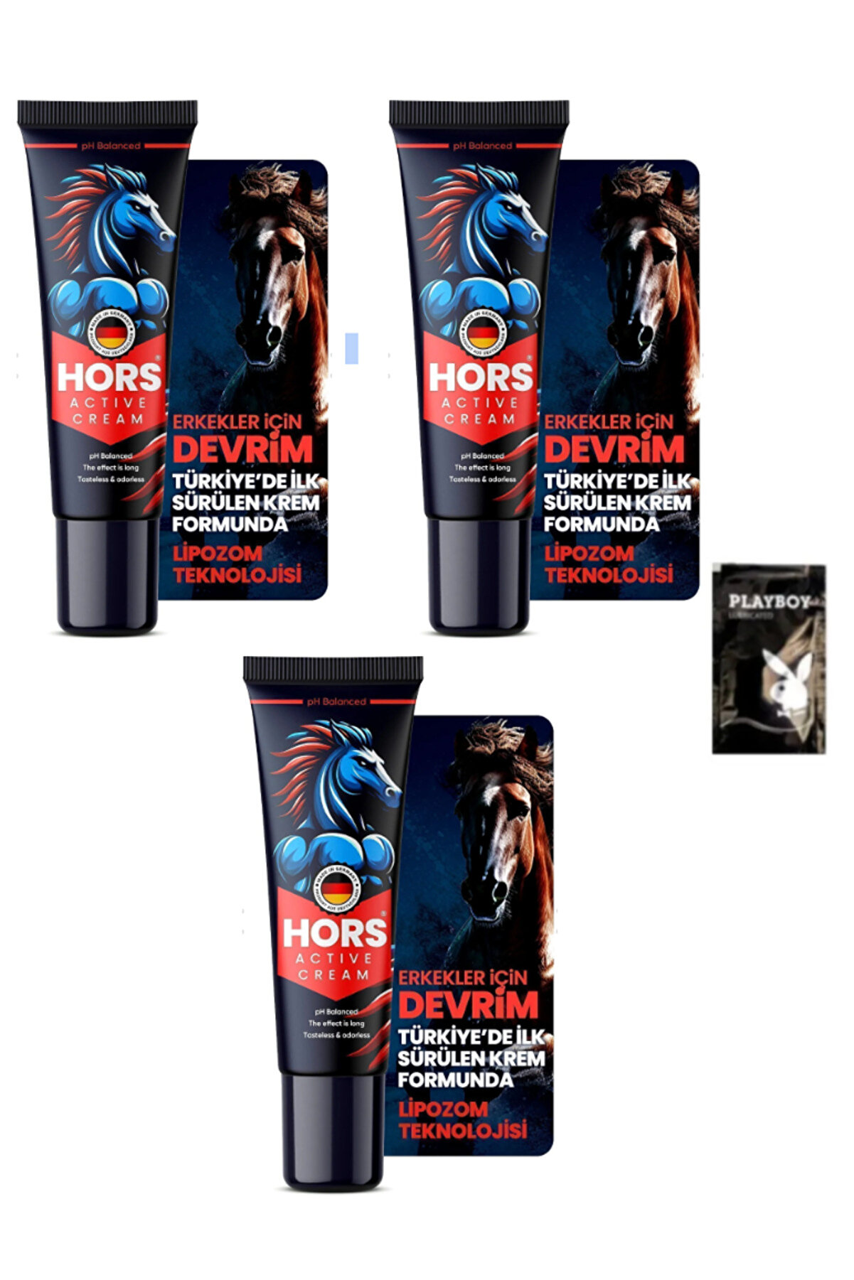 Adoil Hors Active Cream Gecikme Ve Sertleşme P.enis Kremi 50ml 3 Adet + 1 Adet Jel