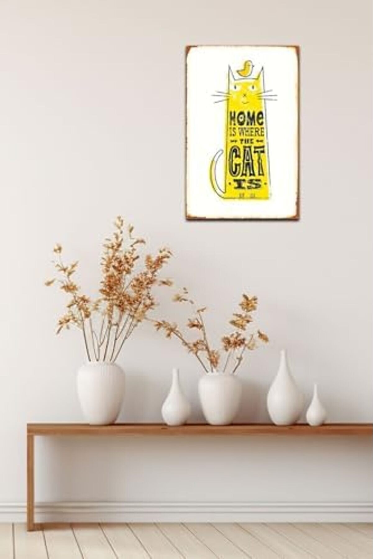 Brfshop Kuşe Kağıt Duvar Posteri̇ Cat Is Retro Vi̇ntage Drtr