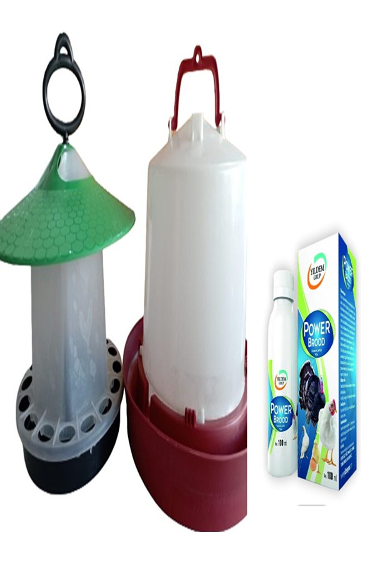 Yıldem Grup Tavuk Yemli̇k 4 Kg Ve Tavuk Suluk 8 Lt(Tavuk,Ci̇vci̇v Ve Hi̇ndi̇ İ&ccedil;i̇n Yemli̇k )+ Power Brood 100 Ml