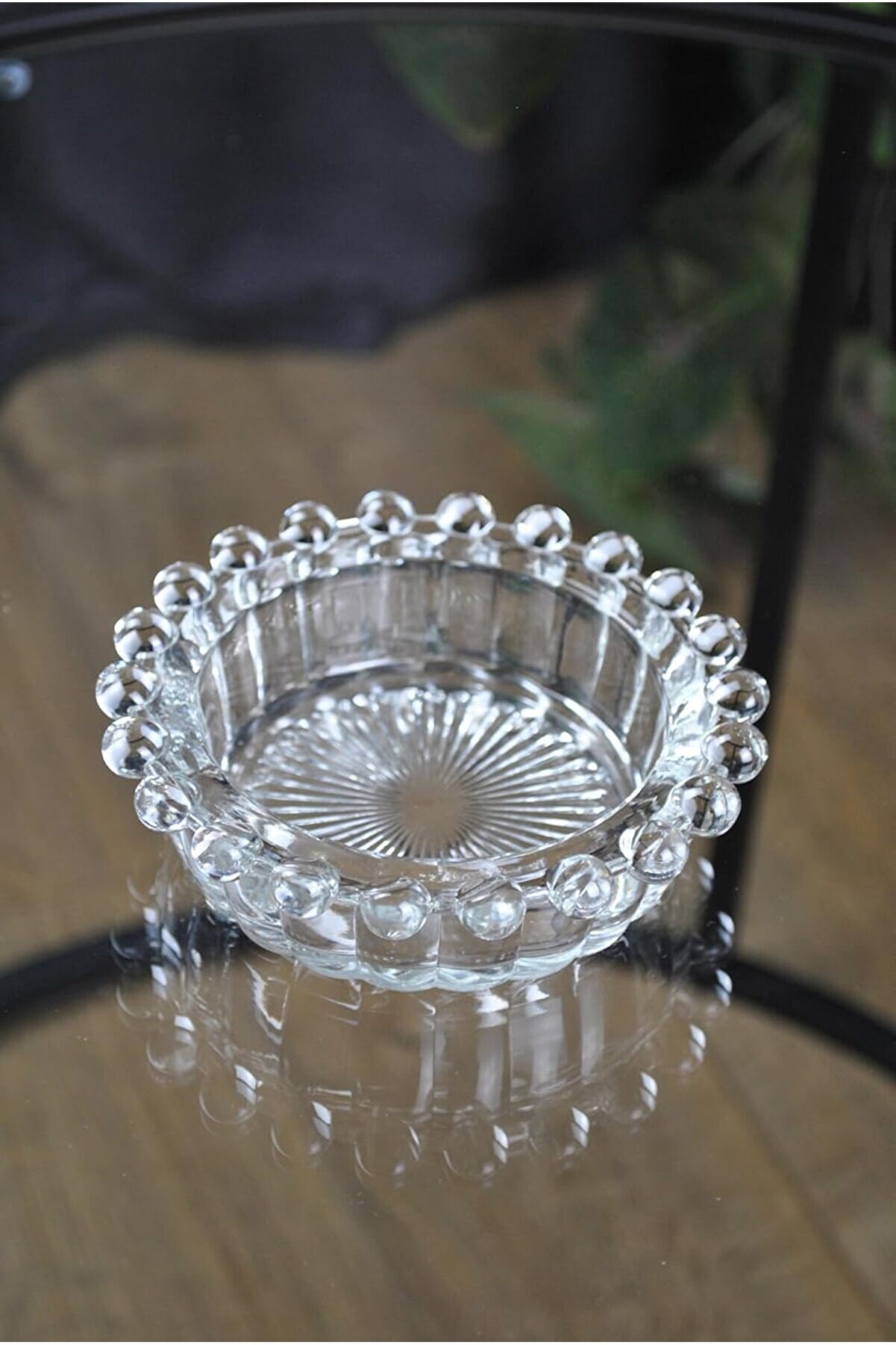 STOREMAX Bubbles Yuvarlak Cam Kristal Lüks Küllük - Kül Tablası - Yuvarlak Kül Tabağı 13 Cm