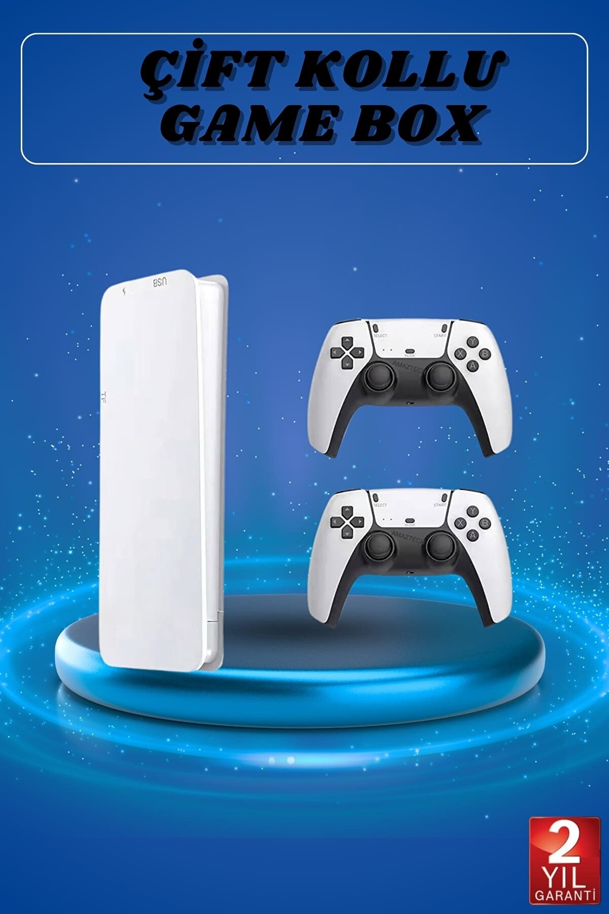 Teknomavm 3D &Ccedil;i̇ft Oyun Kollu 4K Hd Ekran Nostalji̇k 20.000 Oyunlu Beyaz Game Box