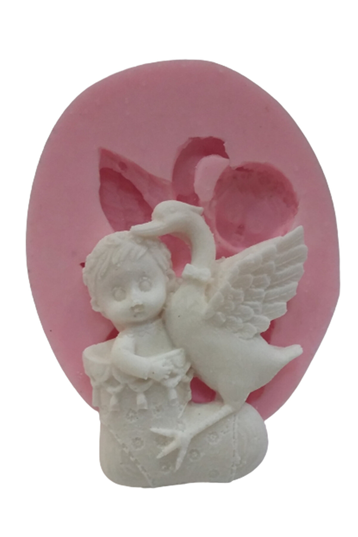 Kalıpcınızburada Leylekli̇ Bebek Si̇li̇kon Kalıp - K468