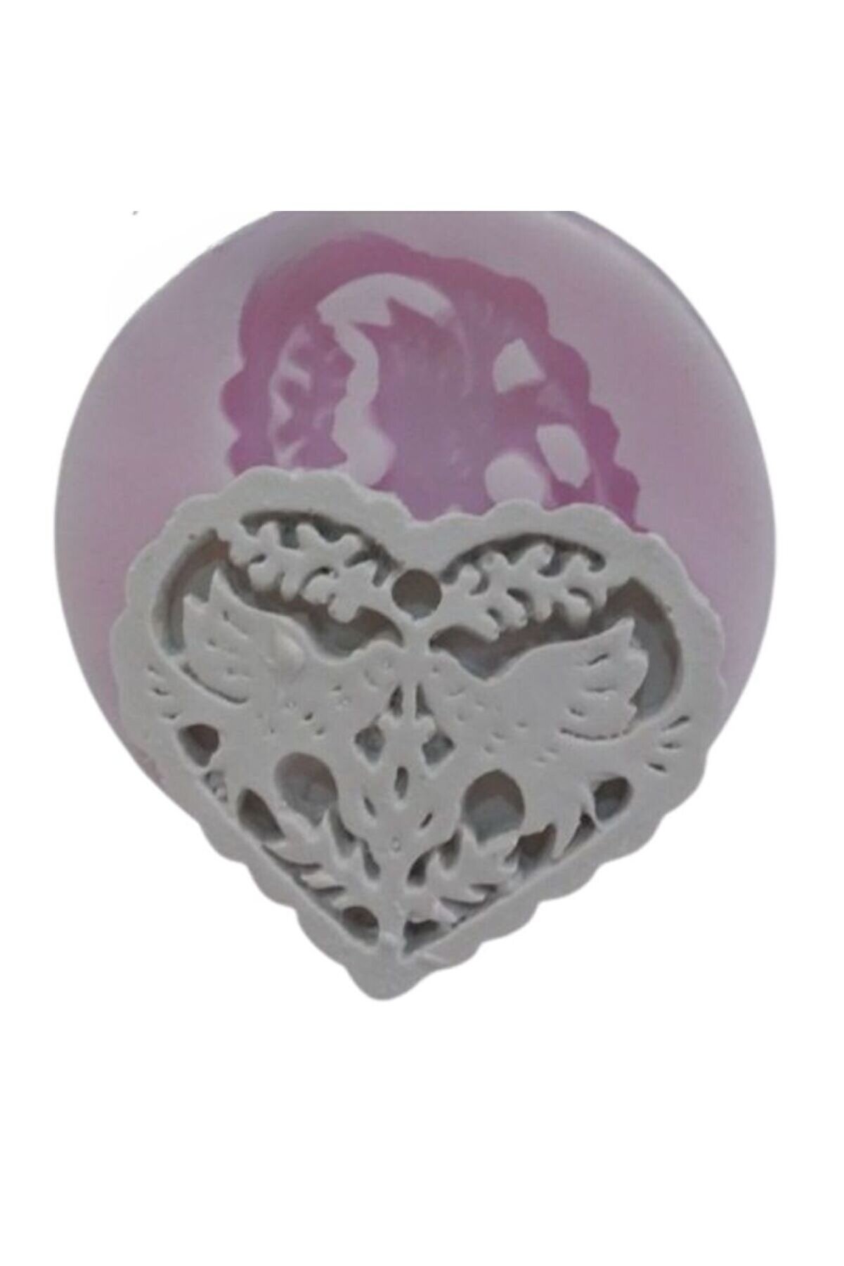 Kalıpcınızburada Kuşlu Kalp Si̇li̇kon Kalıp - K603