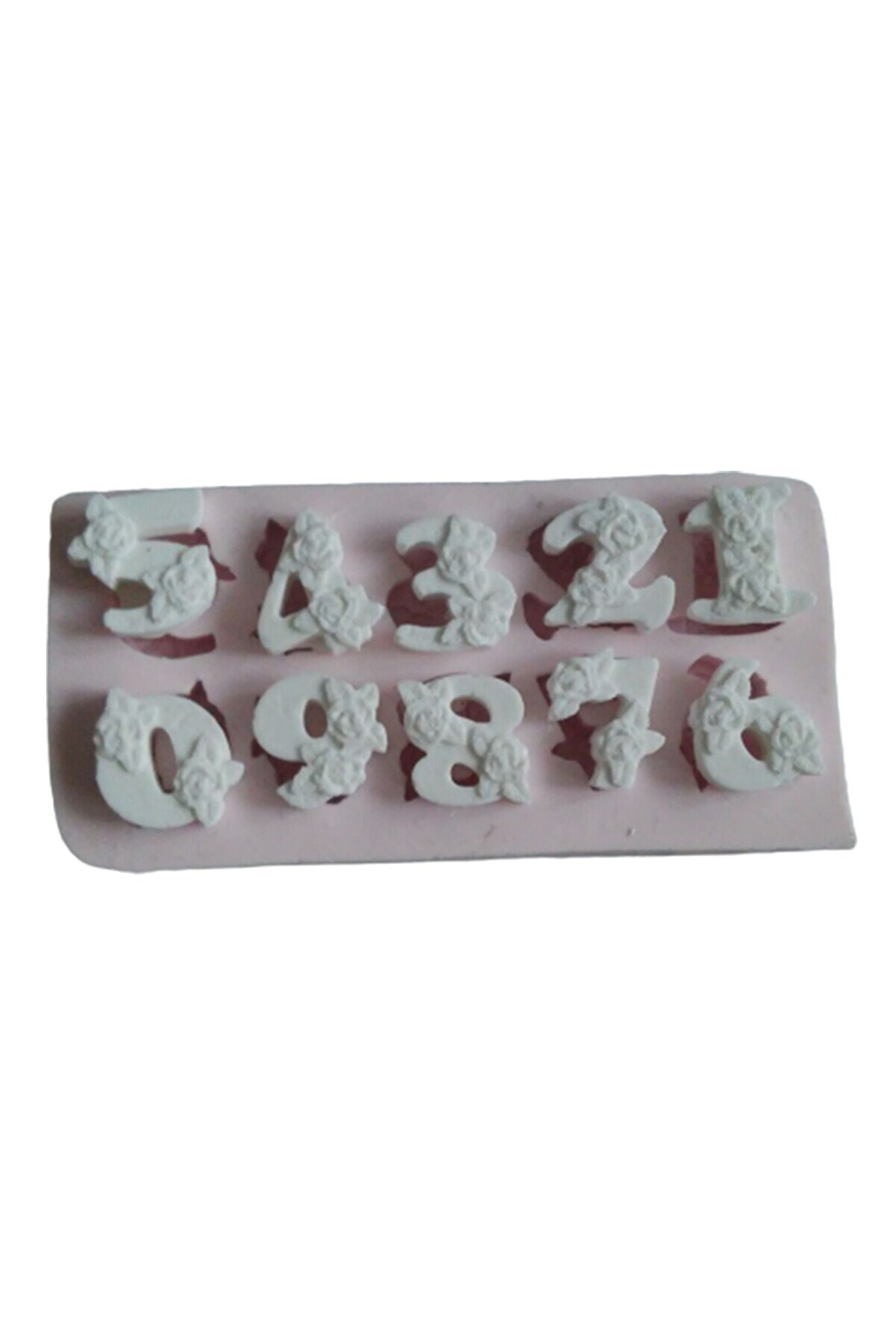 Kalıpcınızburada Çi̇çekli̇ Sayılar Si̇li̇kon Kalıp - K692