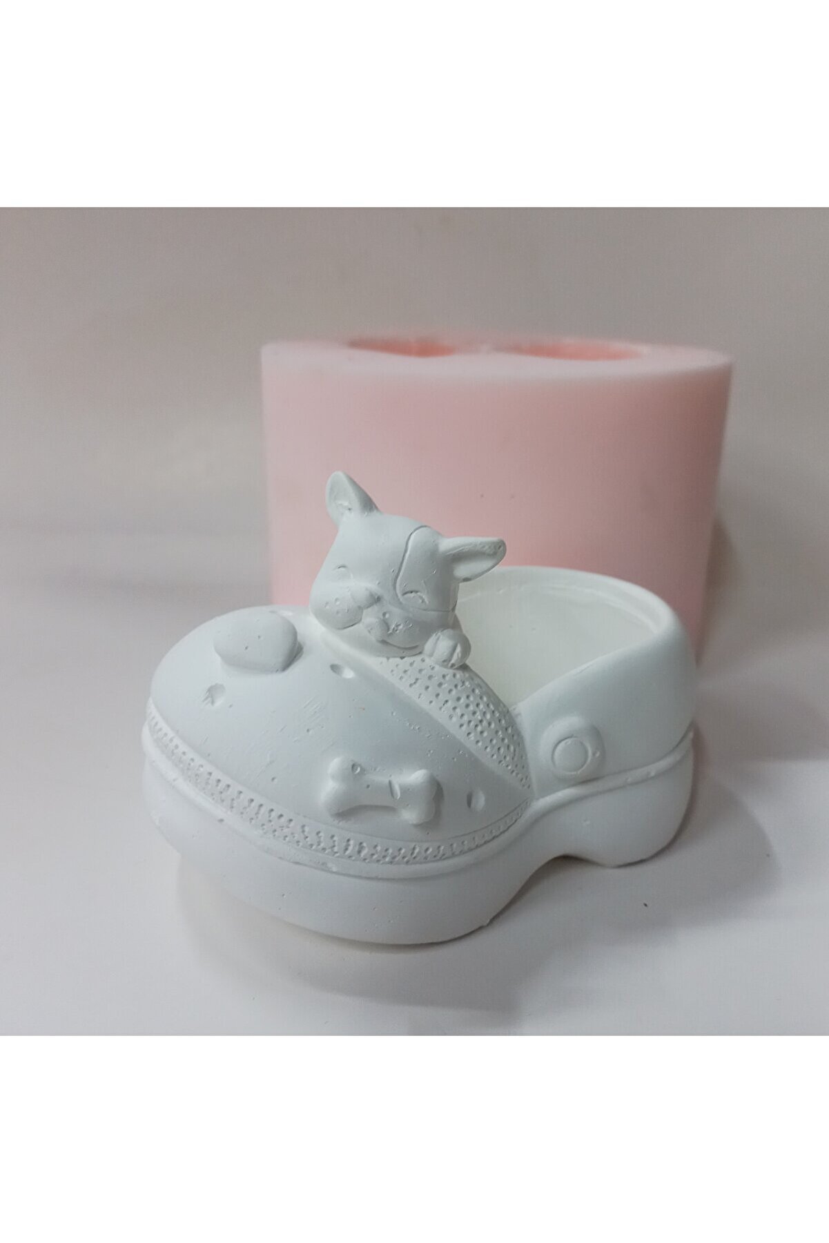 Kalıpcınızburada Köpek Fi̇gürlü Terli̇k Saksı Si̇li̇kon Kalıp - K7531