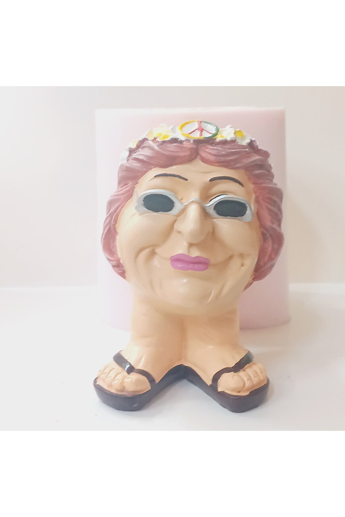 Kalıpcınızburada Gözlüklü Kadın Saksı Si̇li̇kon Kalıp - K7953