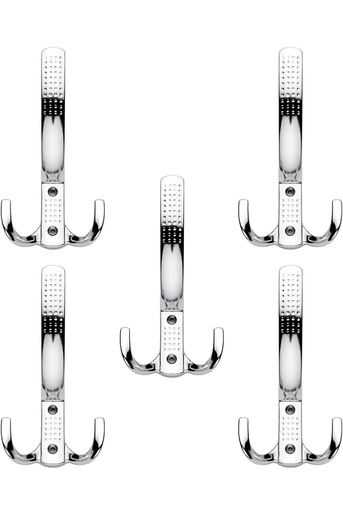 STOREMAX 5 ADET Noktalı Portmanto Vestiyer Dolap Mobilya Kapak Askısı Zamak Krom Askı 14 cm