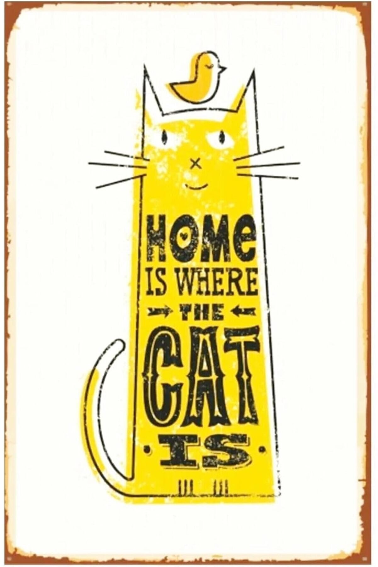 STOREMAX BRFShop Kuşe Kağıt Duvar Posteri Cat Is Retro Vintage Drtr0040 1165984