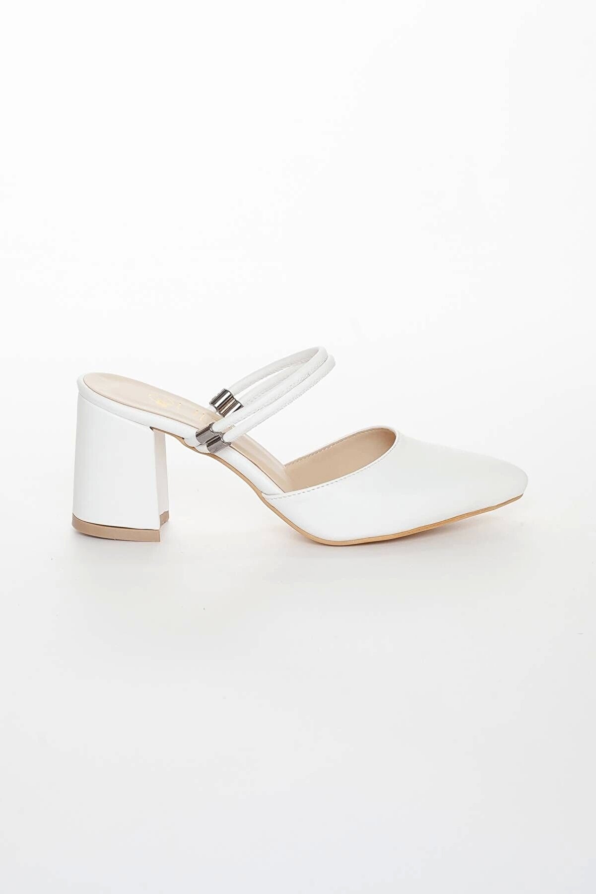 Gult Kadın Beyaz Kısa Kalın Topuklu Terli̇k Ayktrk011