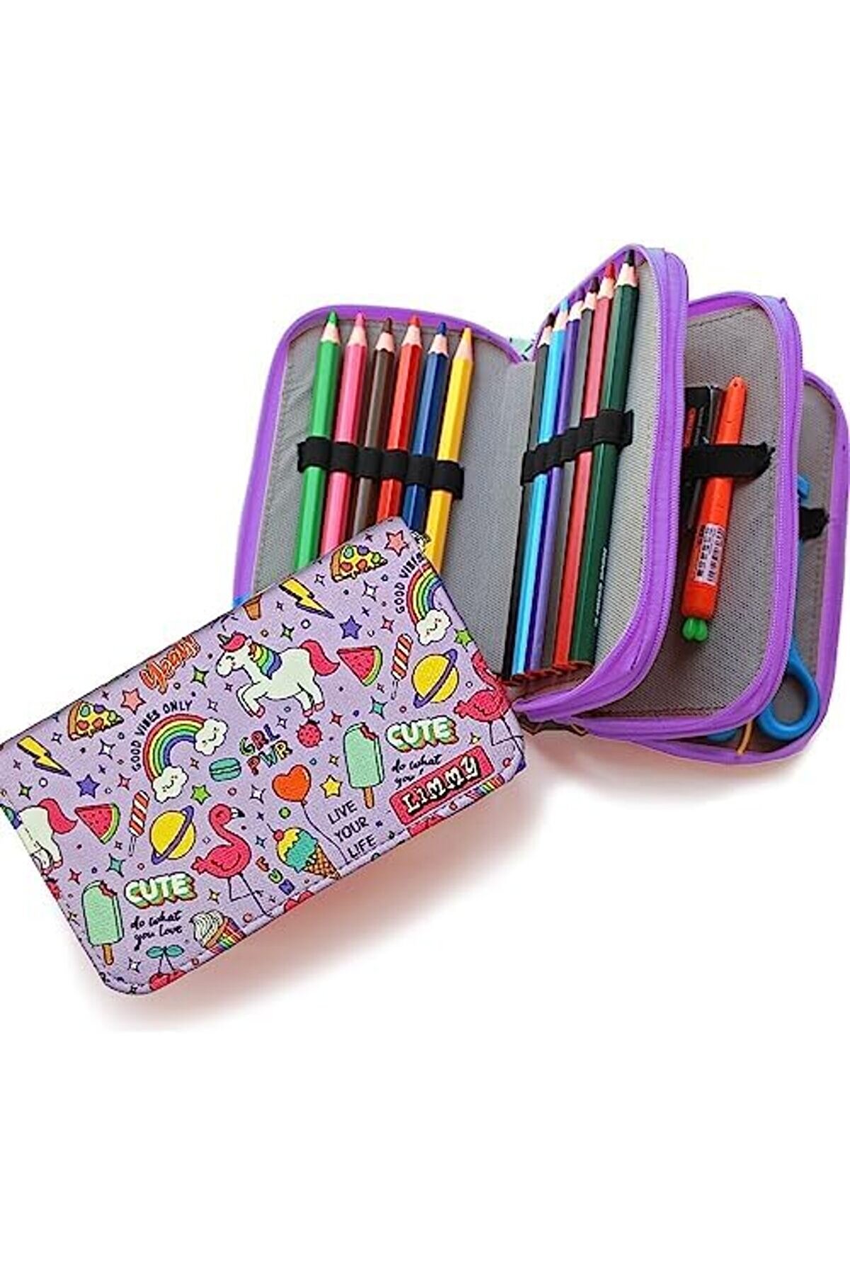 Aclyashop Kutusu - Organi̇zer Vegan Deri̇ Üç Bölmeli̇ -Mor Newdesi̇ng 1058548