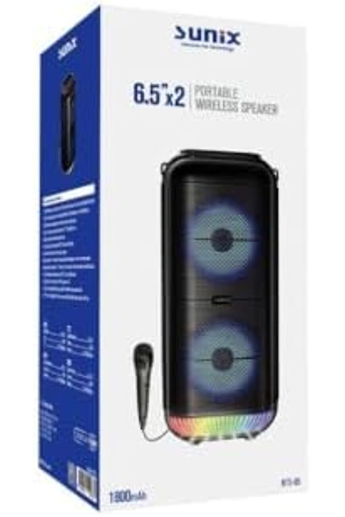 Polysi̇ght 1800 Mah 6,5"X2 Mi̇krofonlu Led Işıklı Hoparlör Bts-95 Trendzap 467437