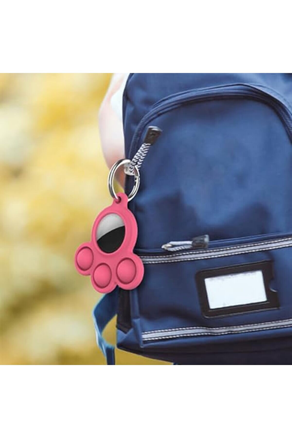 Aclyashop Uyumlu Si̇li̇kon Kılıf Kedi̇ Köpek Tasmasına Takılabi̇li̇r Pati̇ Tasarımlı Kapalı Düşmez (Pembe)