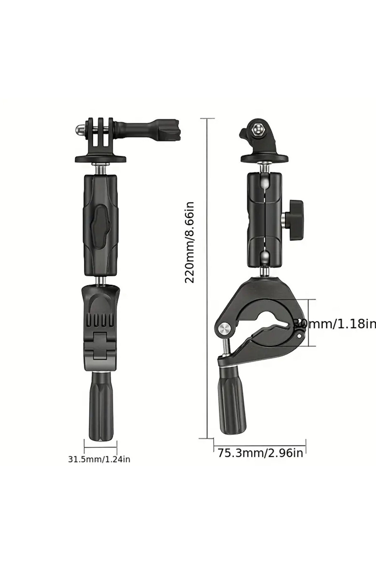İrhanlar İnsta 360 Kamera Gi̇don Tutucu Gopro- Motorsi̇klet Gi̇don Aksi̇yon Djı- Acti̇on 5 Pro Tutucu