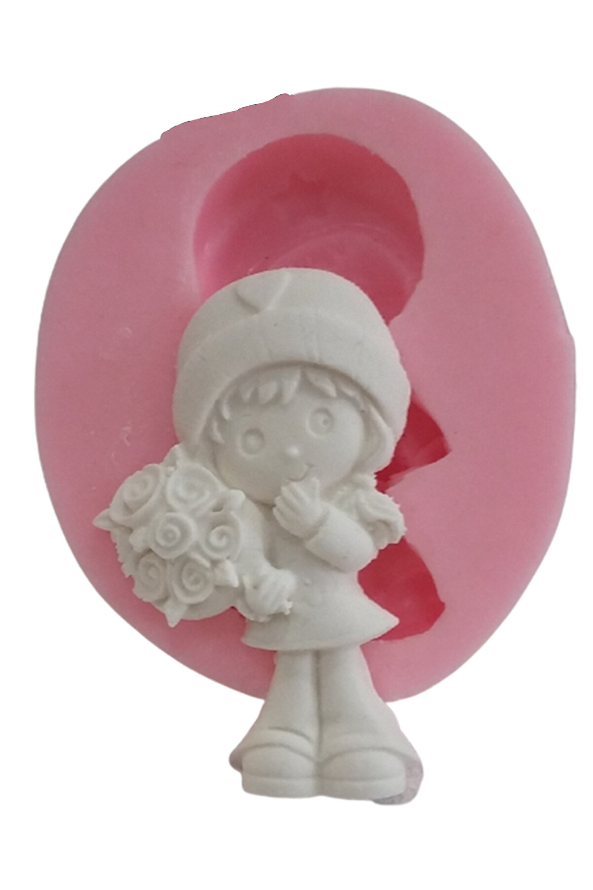 Kalıpcınızburada Çi̇çekli̇ Kız Si̇li̇kon Kalıp - K444