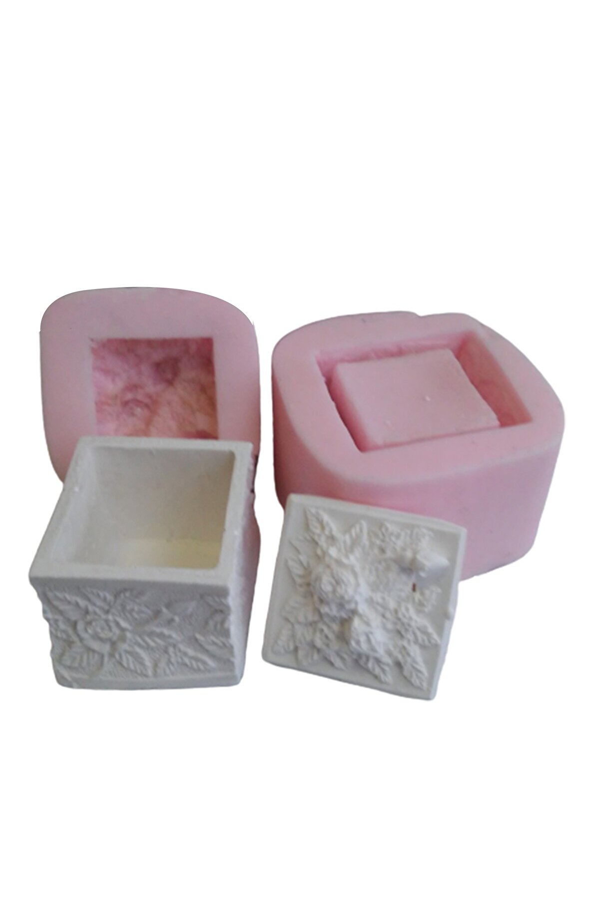 Kalıpcınızburada Çi̇çekli̇ Kutu Si̇li̇kon Kalıp - K707