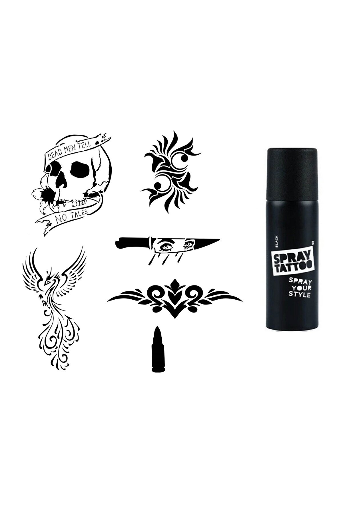 Ai̇rbrush Tattoo Anka Kurukafa Spray Tattoo İle Ge&ccedil;i̇ci̇ D&ouml;vme Yapma Seti̇