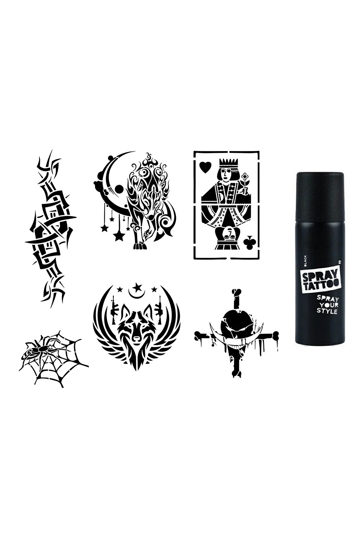 Ai̇rbrush Tattoo Tri̇bal Şans Spray Tattoo İle Geçi̇ci̇ Dövme Yapma Seti̇